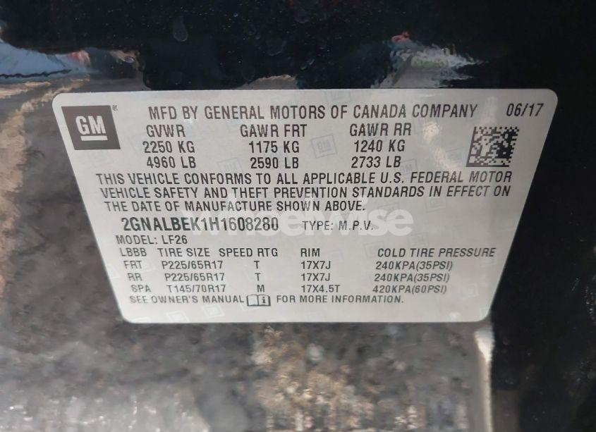 Photo 9 of 2017 Chevrolet Equinox LS (VIN 2GNALBEK1H1608280)