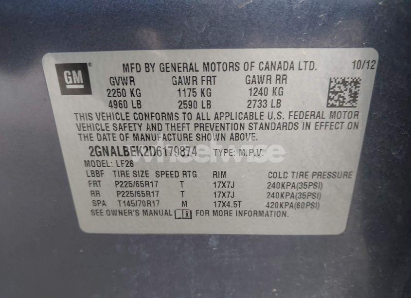 Photo 9 of 2013 Chevrolet Equinox LS (VIN 2GNALBEK2D6179874)