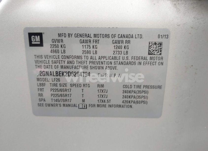 Photo 9 of 2013 Chevrolet Equinox LS (VIN 2GNALBEK2D6264794)