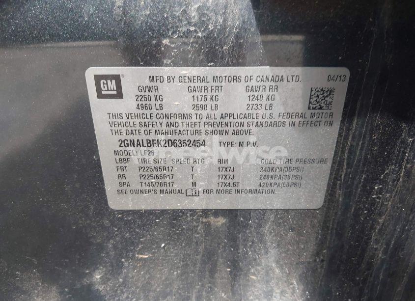 Photo 9 of 2013 Chevrolet Equinox LS (VIN 2GNALBEK2D6352454)