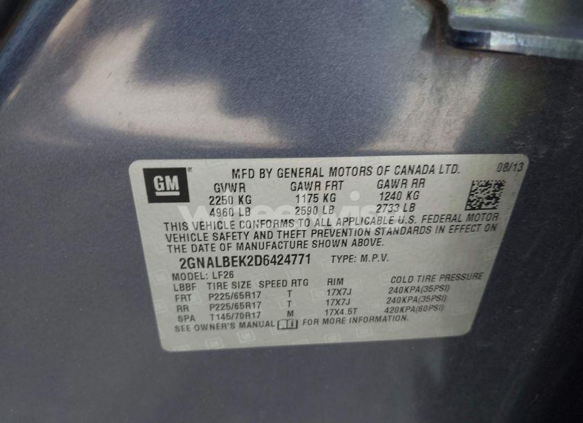 Photo 9 of 2013 Chevrolet Equinox LS (VIN 2GNALBEK2D6424771)