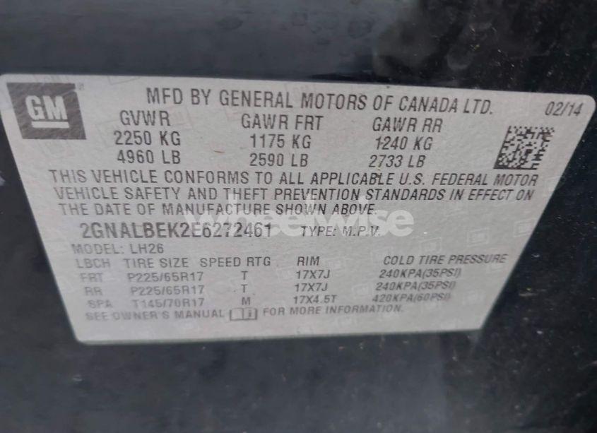 Photo 9 of 2014 Chevrolet Equinox 1LT (VIN 2GNALBEK2E6272461)