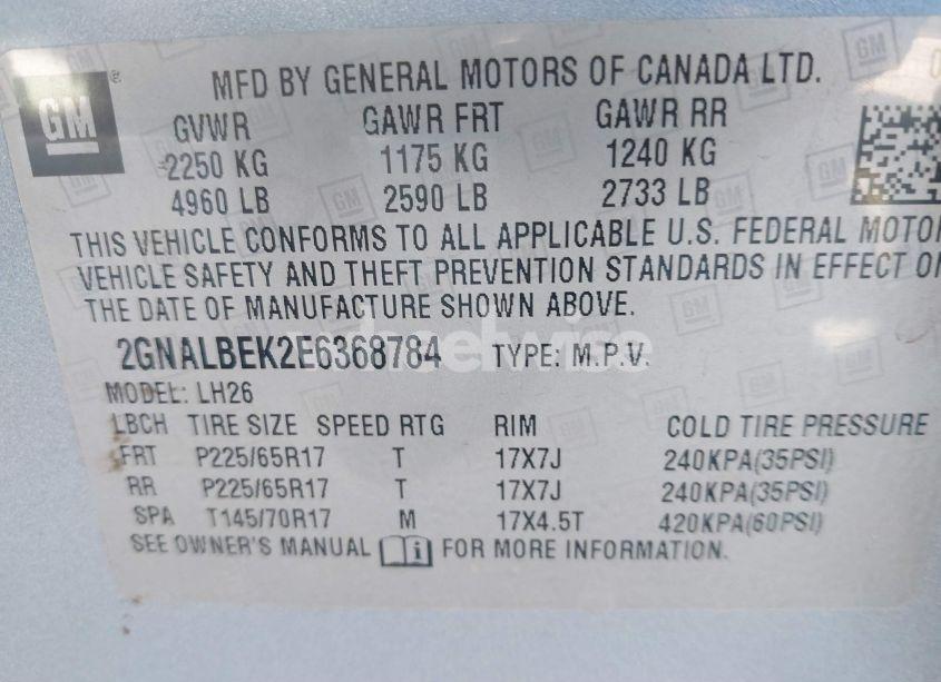 Photo 9 of 2014 Chevrolet Equinox 1LT (VIN 2GNALBEK2E6368784)