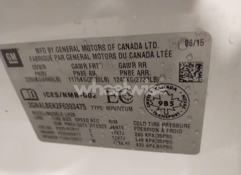 Photo 9 of 2015 Chevrolet Equinox 1LT (VIN 2GNALBEK2F6393475)