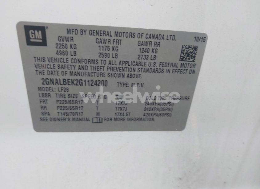 Photo 9 of 2016 Chevrolet Equinox LS (VIN 2GNALBEK2G1124200)