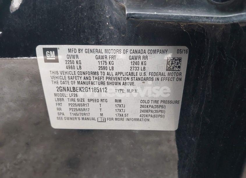 Photo 9 of 2016 Chevrolet Equinox LS (VIN 2GNALBEK2G1185112)