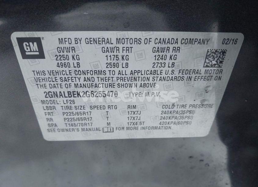 Photo 9 of 2016 Chevrolet Equinox LS (VIN 2GNALBEK2G6255470)