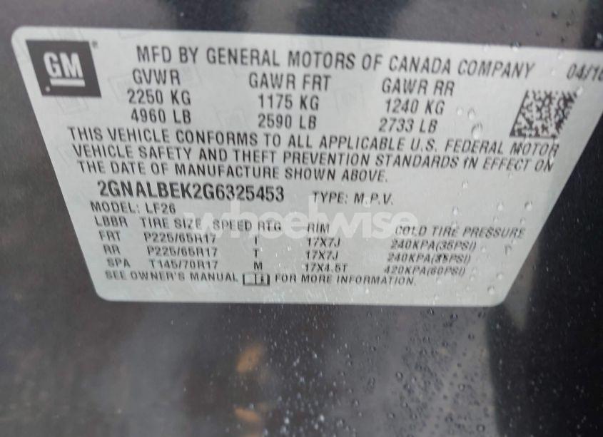 Photo 8 of 2016 Chevrolet Equinox LS (VIN 2GNALBEK2G6325453)