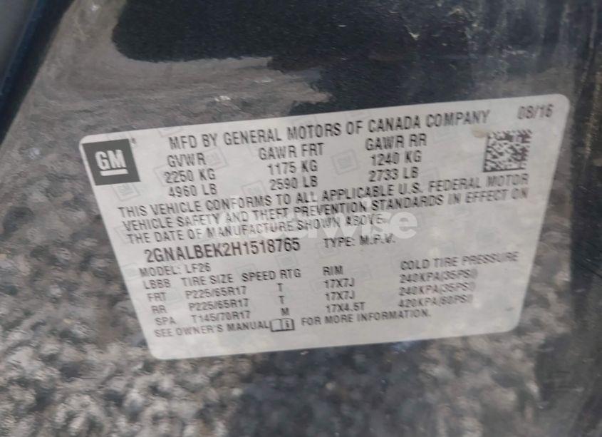 Photo 9 of 2017 Chevrolet Equinox LS (VIN 2GNALBEK2H1518765)