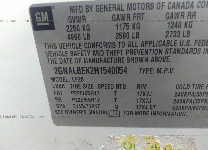 Photo 9 of 2017 Chevrolet Equinox LS (VIN 2GNALBEK2H1540054)