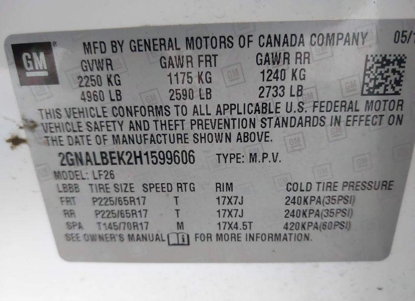 Photo 9 of 2017 Chevrolet Equinox LS (VIN 2GNALBEK2H1599606)