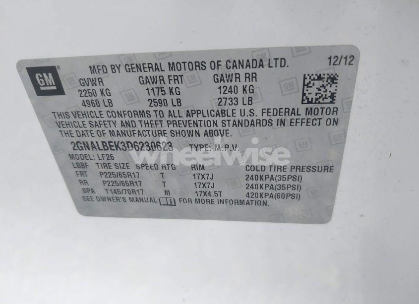 Photo 9 of 2013 Chevrolet Equinox LS (VIN 2GNALBEK3D6230623)