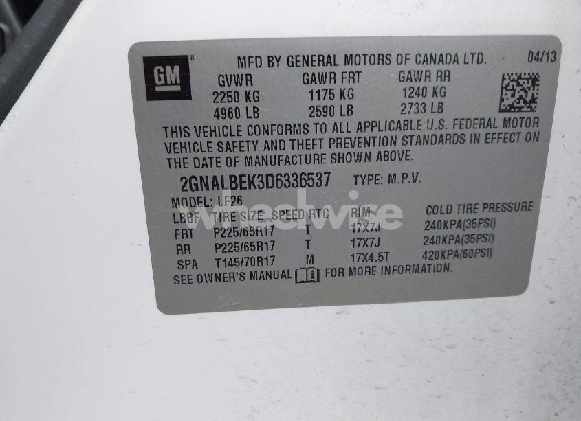 Photo 9 of 2013 Chevrolet Equinox LS (VIN 2GNALBEK3D6336537)