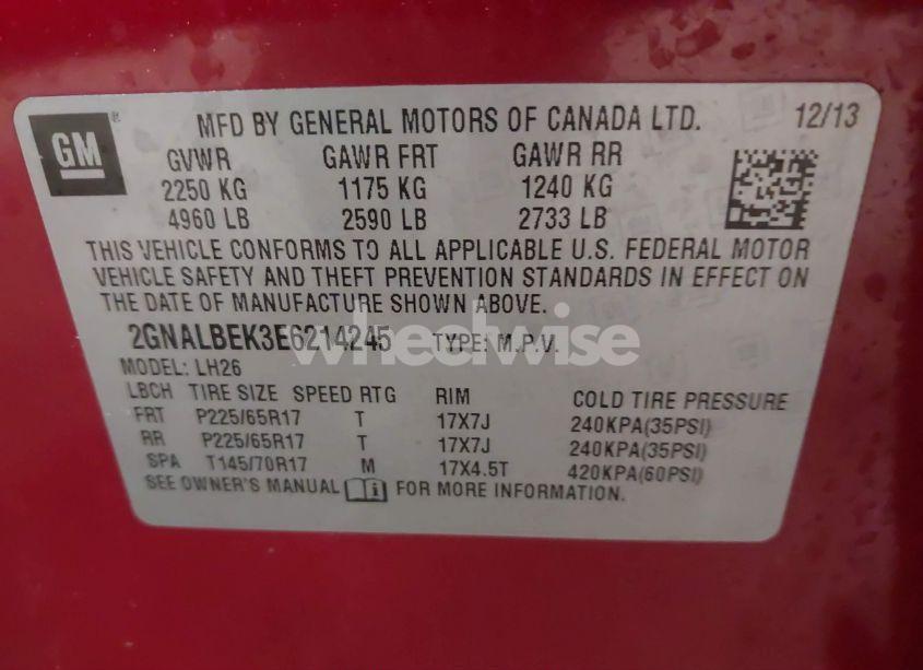 Photo 9 of 2014 Chevrolet Equinox 1LT (VIN 2GNALBEK3E6214245)