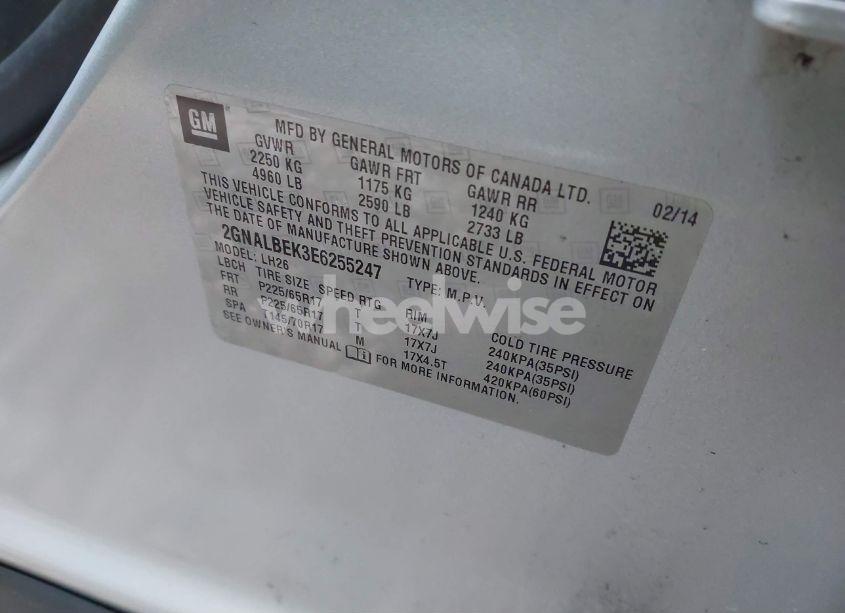 Photo 9 of 2014 Chevrolet Equinox 1LT (VIN 2GNALBEK3E6255247)