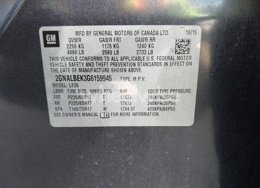 Photo 9 of 2016 Chevrolet Equinox LS (VIN 2GNALBEK3G6159945)