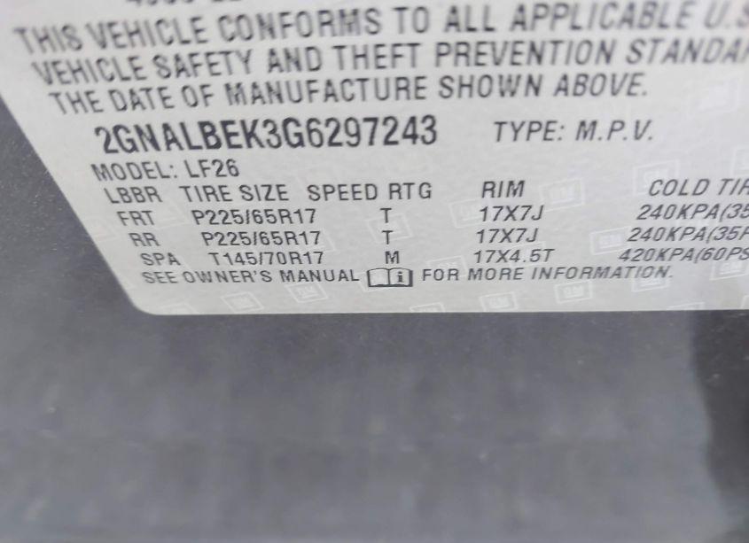 Photo 9 of 2016 Chevrolet Equinox LS (VIN 2GNALBEK3G6297243)