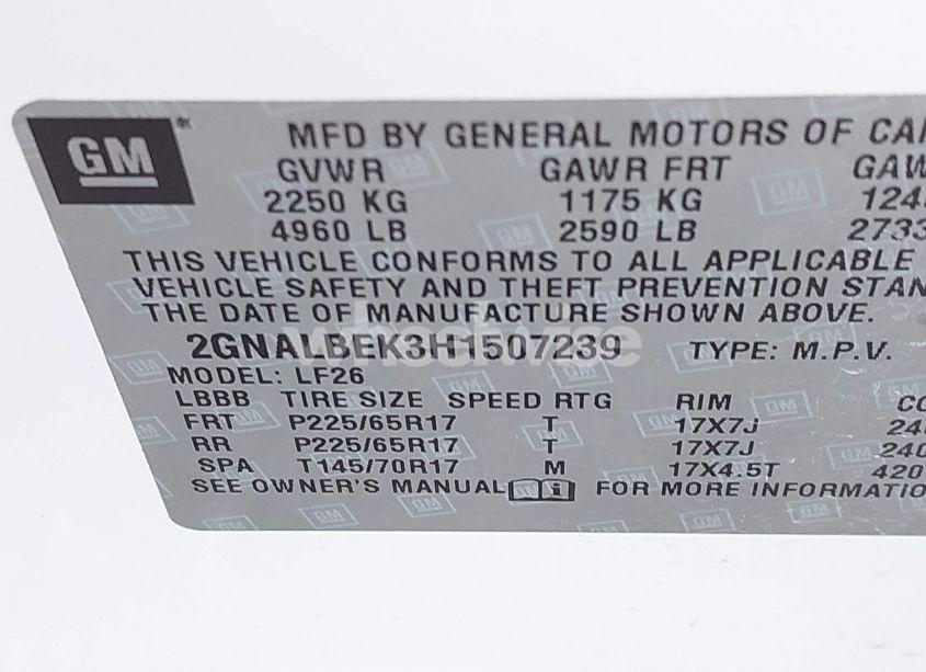 Photo 9 of 2017 Chevrolet Equinox LS (VIN 2GNALBEK3H1507239)