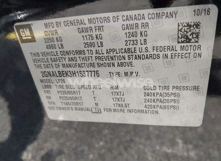 Photo 9 of 2017 Chevrolet Equinox LS (VIN 2GNALBEK3H1537776)