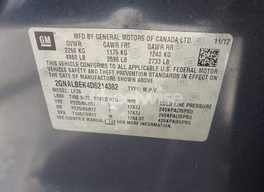 Photo 9 of 2013 Chevrolet Equinox LS (VIN 2GNALBEK4D6214382)