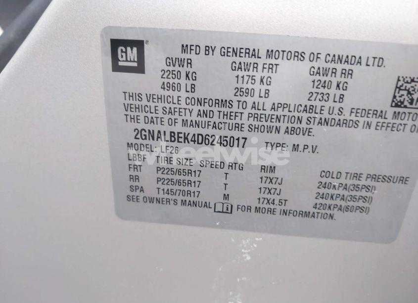 Photo 9 of 2013 Chevrolet Equinox LS (VIN 2GNALBEK4D6245017)