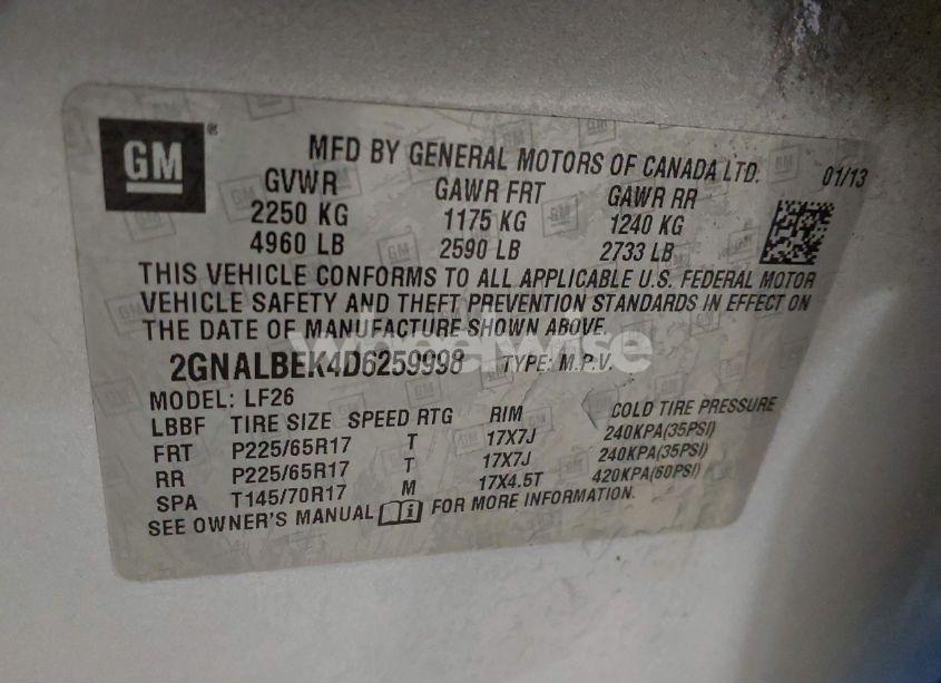 Photo 17 of 2013 Chevrolet Equinox LS (VIN 2GNALBEK4D6259998)