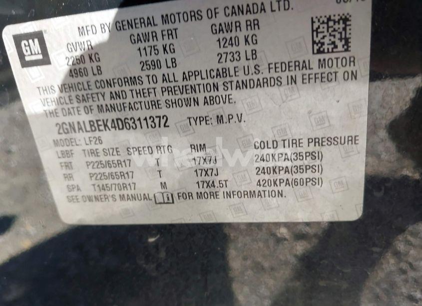 Photo 9 of 2013 Chevrolet Equinox LS (VIN 2GNALBEK4D6311372)