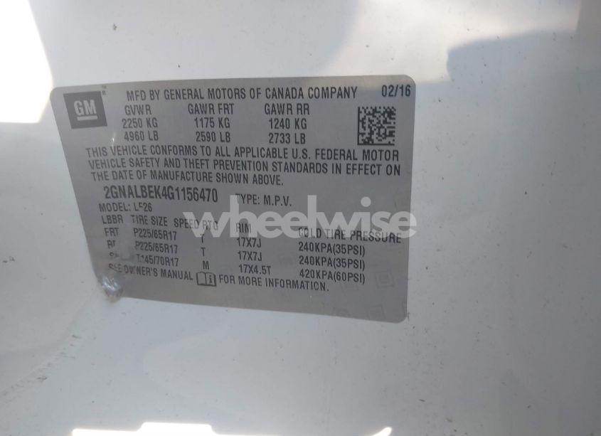 Photo 9 of 2016 Chevrolet Equinox LS (VIN 2GNALBEK4G1156470)