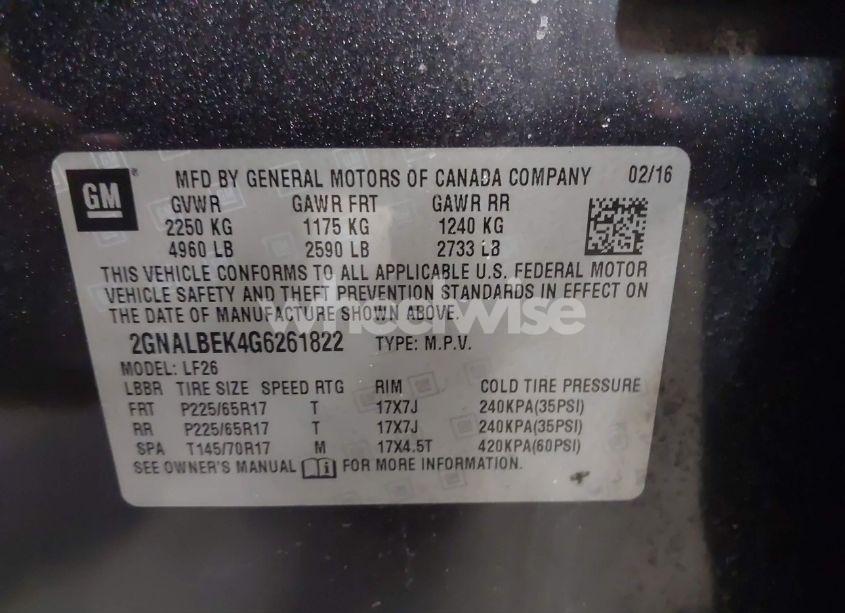 Photo 9 of 2016 Chevrolet Equinox LS (VIN 2GNALBEK4G6261822)