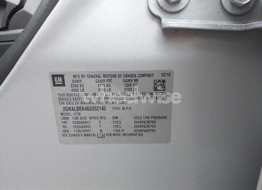 Photo 9 of 2016 Chevrolet Equinox LS (VIN 2GNALBEK4G6262145)