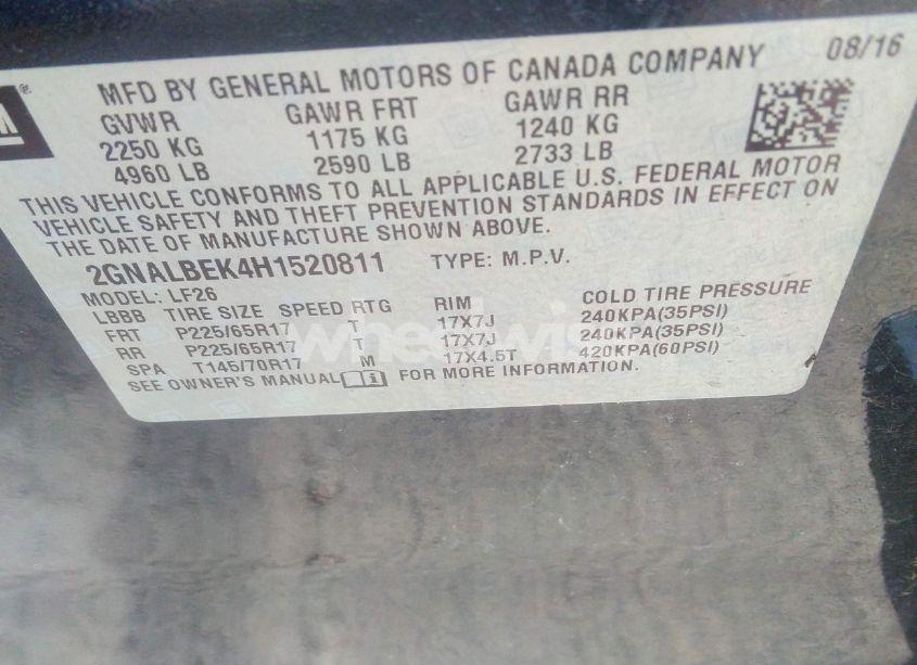 Photo 9 of 2017 Chevrolet Equinox LS (VIN 2GNALBEK4H1520811)