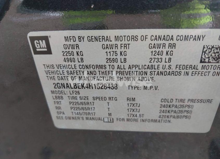 Photo 9 of 2017 Chevrolet Equinox LS (VIN 2GNALBEK4H1528438)