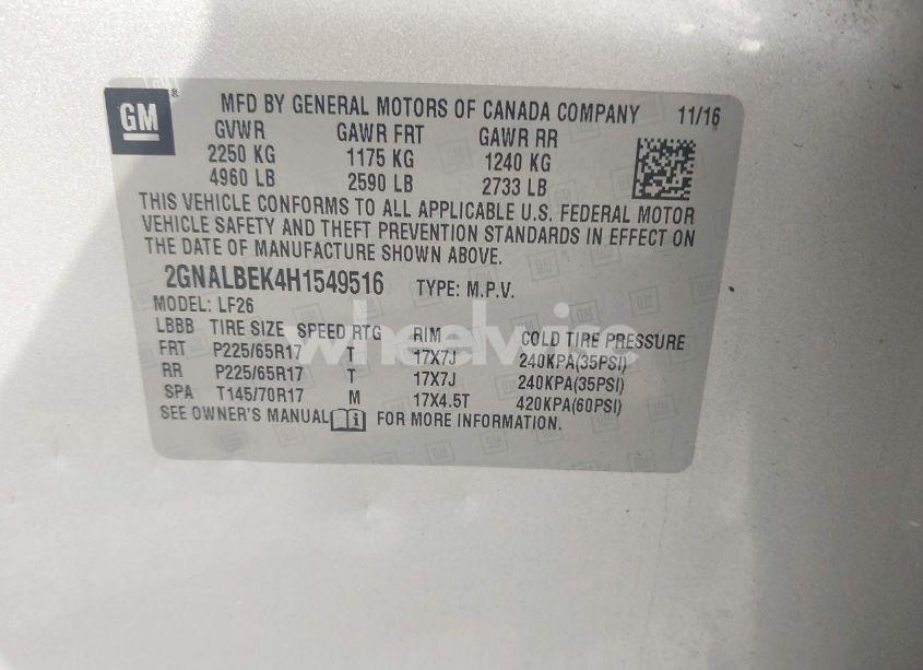 Photo 9 of 2017 Chevrolet Equinox LS (VIN 2GNALBEK4H1549516)