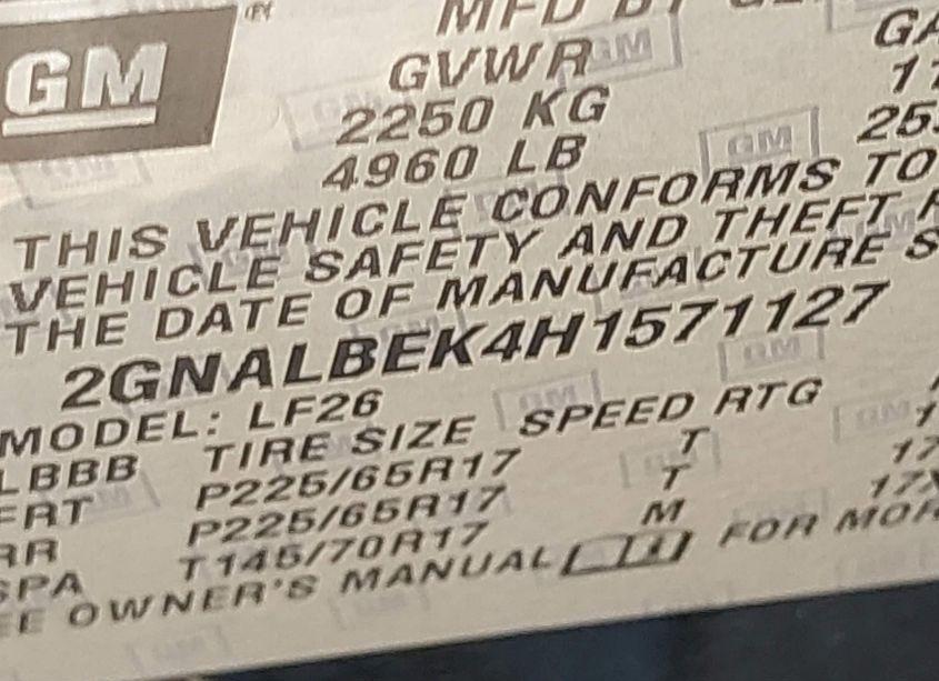 Photo 9 of 2017 Chevrolet Equinox LS (VIN 2GNALBEK4H1571127)