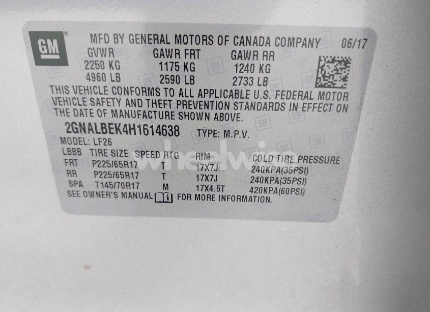 Photo 9 of 2017 Chevrolet Equinox LS (VIN 2GNALBEK4H1614638)