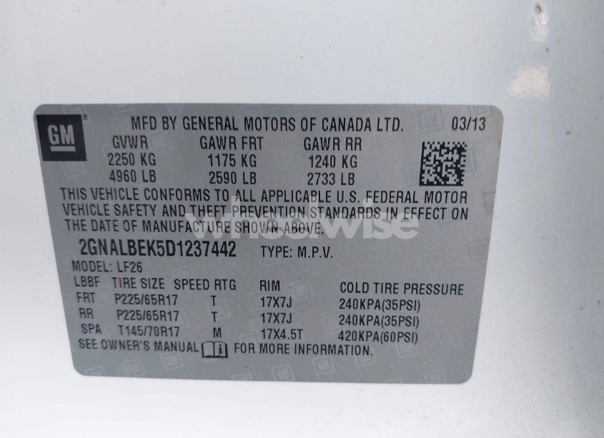 Photo 9 of 2013 Chevrolet Equinox LS (VIN 2GNALBEK5D1237442)