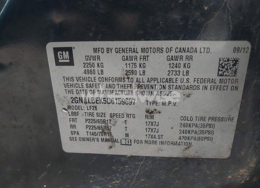 Photo 9 of 2013 Chevrolet Equinox LS (VIN 2GNALBEK5D6159697)