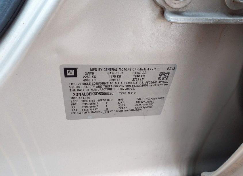 Photo 9 of 2013 Chevrolet Equinox LS (VIN 2GNALBEK5D6306536)