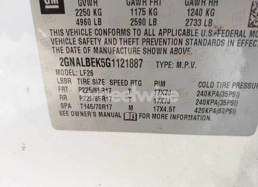 Photo 9 of 2016 Chevrolet Equinox L (VIN 2GNALBEK5G1121887)