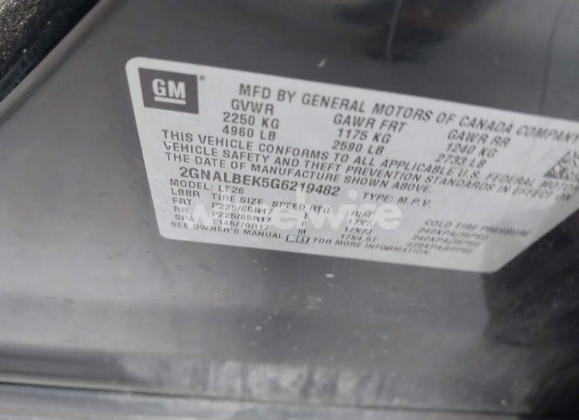 Photo 9 of 2016 Chevrolet Equinox LS (VIN 2GNALBEK5G6219482)