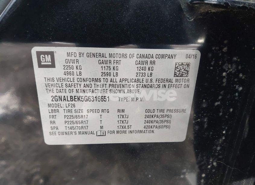 Photo 9 of 2016 Chevrolet Equinox LS (VIN 2GNALBEK5G6316651)