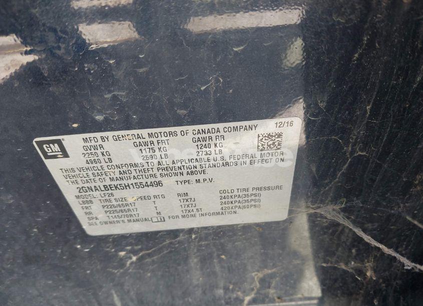 Photo 9 of 2017 Chevrolet Equinox LS (VIN 2GNALBEK5H1554496)