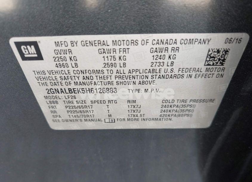 Photo 9 of 2017 Chevrolet Equinox LS (VIN 2GNALBEK5H6126883)
