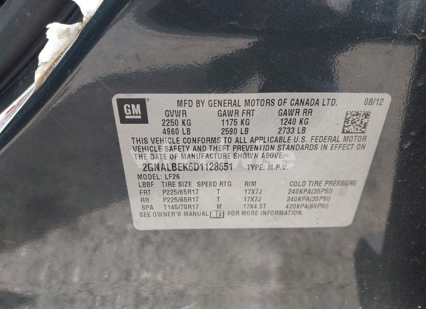 Photo 9 of 2013 Chevrolet Equinox LS (VIN 2GNALBEK6D1128651)