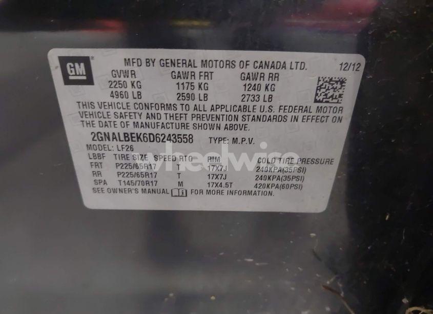 Photo 3 of 2013 Chevrolet Equinox LS (VIN 2GNALBEK6D6243558)