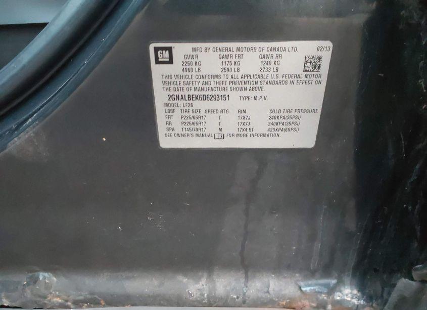 Photo 9 of 2013 Chevrolet Equinox LS (VIN 2GNALBEK6D6293151)