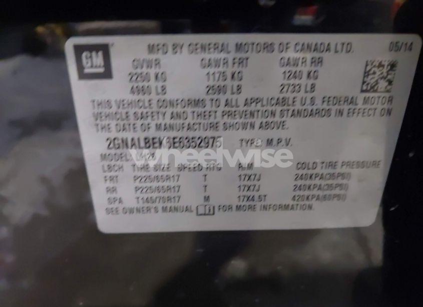 Photo 9 of 2014 Chevrolet Equinox 1LT (VIN 2GNALBEK6E6352975)