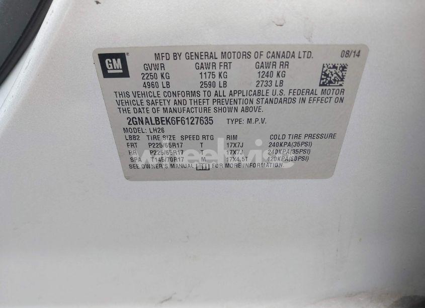 Photo 9 of 2015 Chevrolet Equinox 1LT (VIN 2GNALBEK6F6127635)