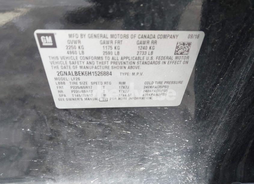Photo 9 of 2017 Chevrolet Equinox LS (VIN 2GNALBEK6H1526884)