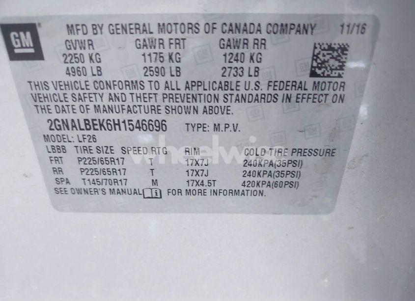 Photo 9 of 2017 Chevrolet Equinox LS (VIN 2GNALBEK6H1546696)